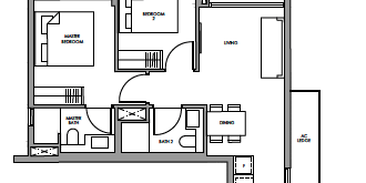 fourth-avenue-residences-floor-plan-2-bedroom-bp6-singapore